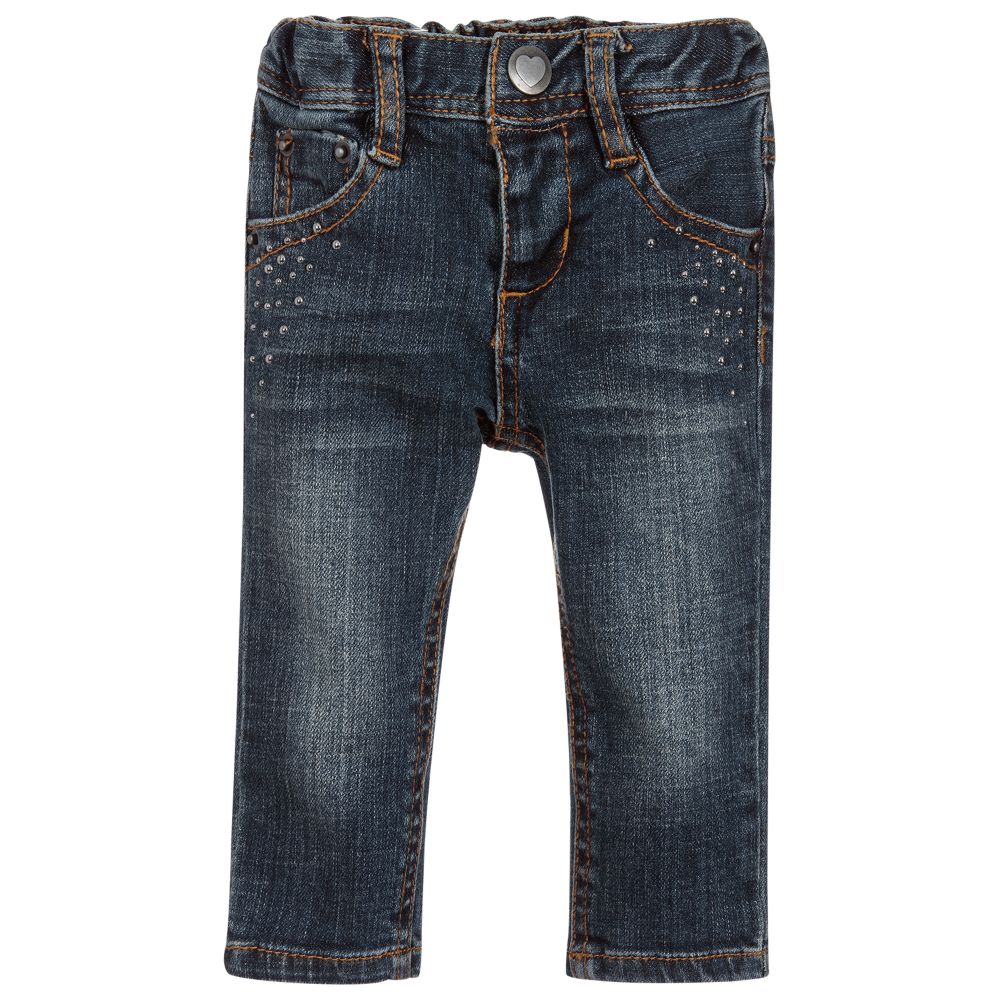 Week-end à la mer - Baby Girls Denim Jeans | Childrensalon