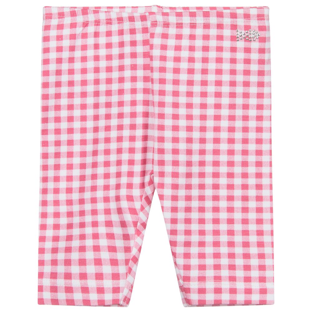 Week-end à la mer-Baby Girls Pink Check Leggings | Childrensalon Outlet