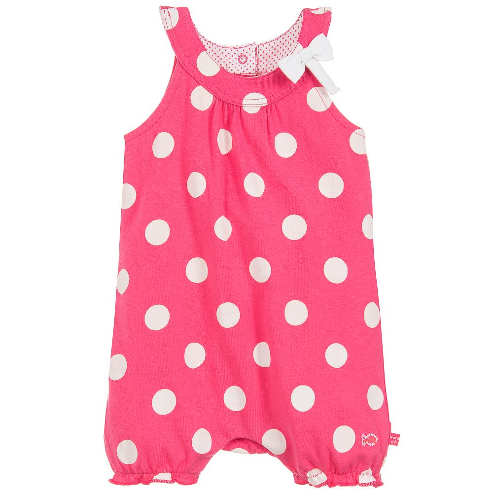 Week-end à la mer - Baby Girls Pink Cotton Shortie | Childrensalon
