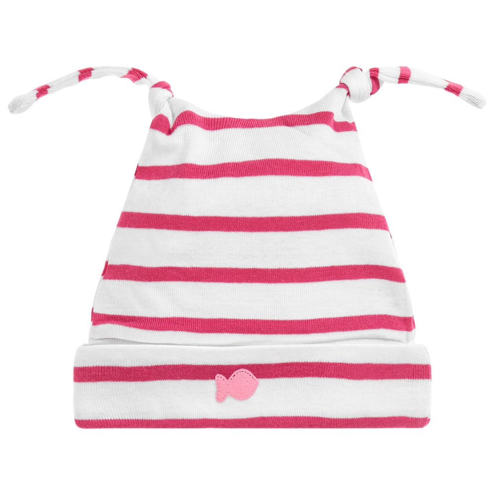 Week-end à la mer - Baby Girls Pink Striped Hat | Childrensalon