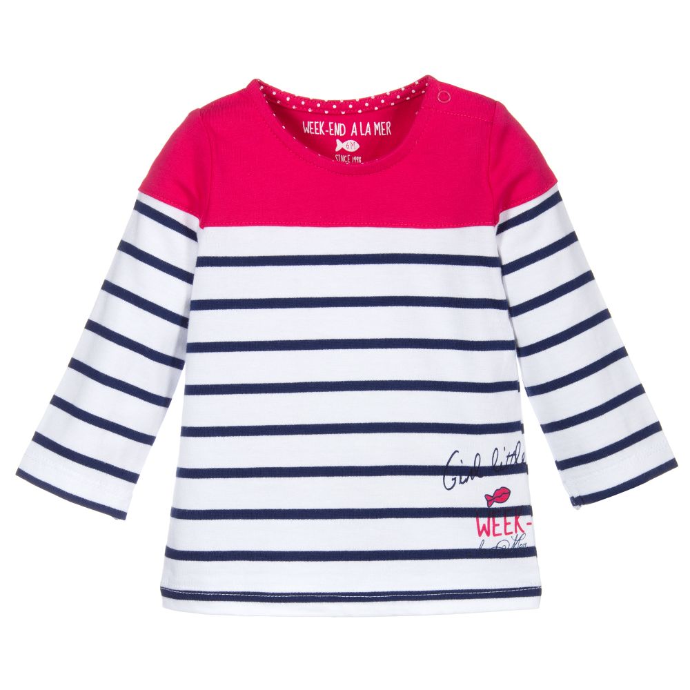 Week-end à la mer - Baby Girls Striped Cotton Top | Childrensalon