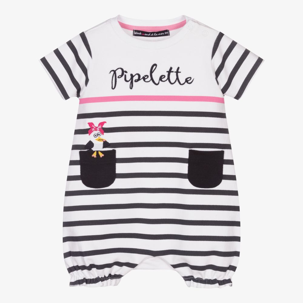 Week-end à la mer-Baby Girls Striped Shortie  | Childrensalon Outlet