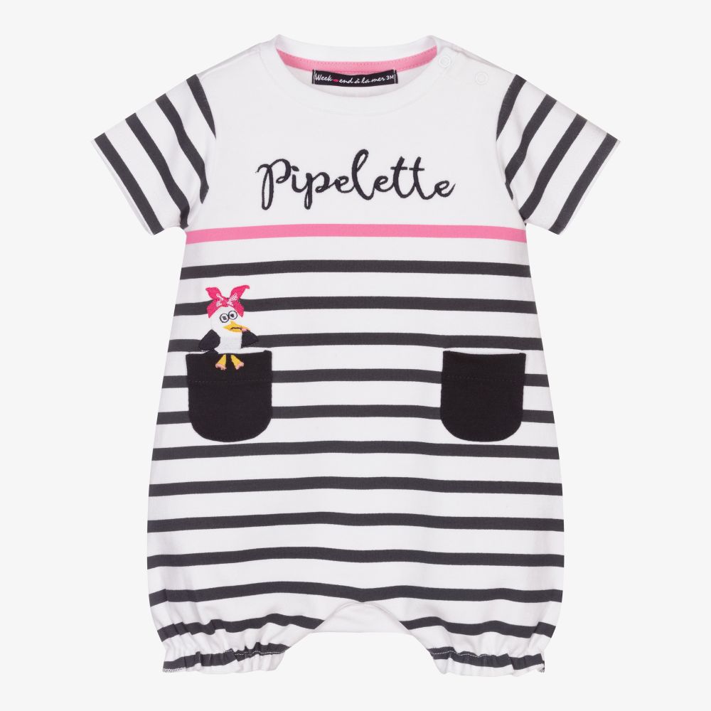 Week-end à la mer - Baby Girls Striped Shortie  | Childrensalon