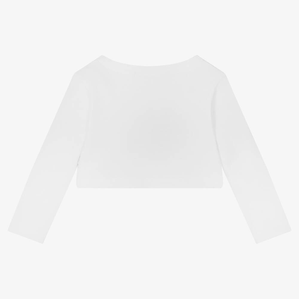 Week-end à la mer-Baby Girls White Cotton Bolero | Childrensalon Outlet