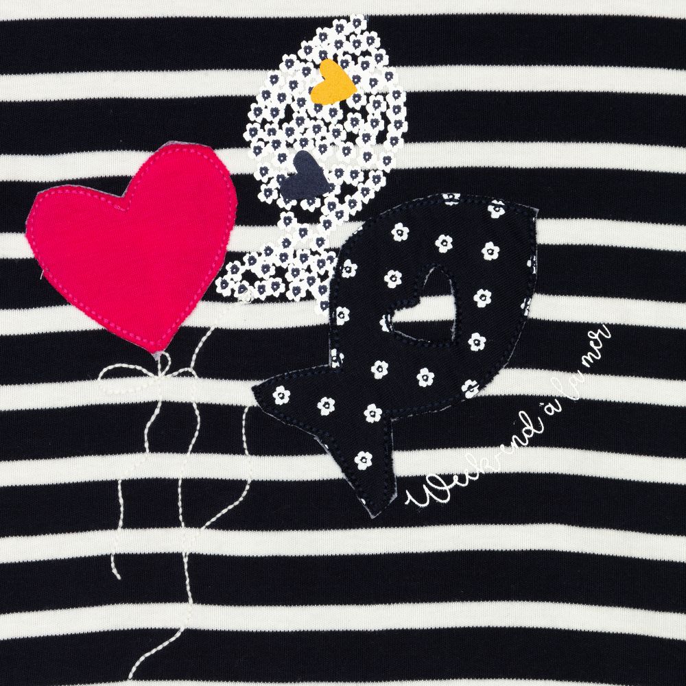 Week-end à la mer-فستان قطن مقلم لون كحلي وعاجي | Childrensalon Outlet