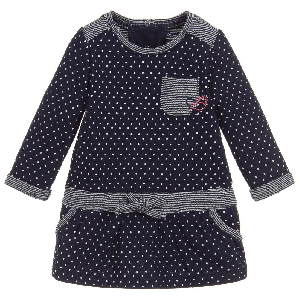 Week-end à la mer - Blue Cotton Jersey Dress | Childrensalon