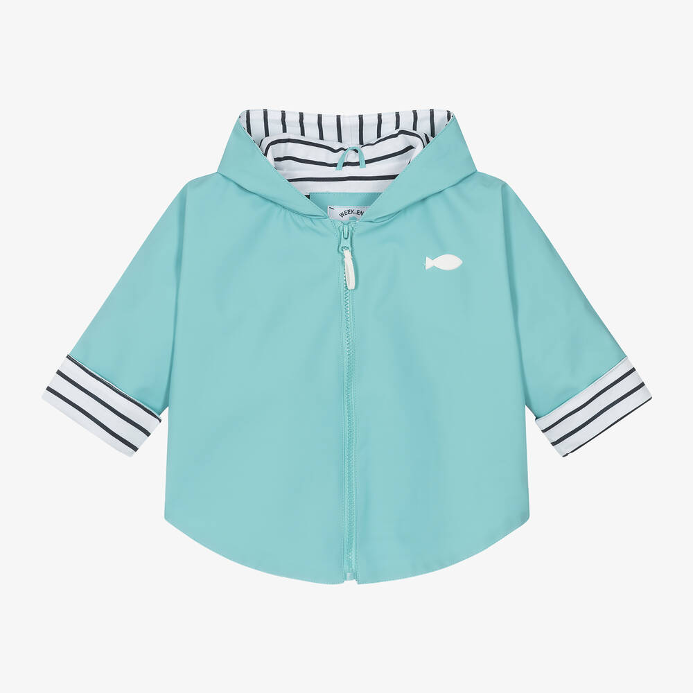Blue Hooded Baby Rain Cape