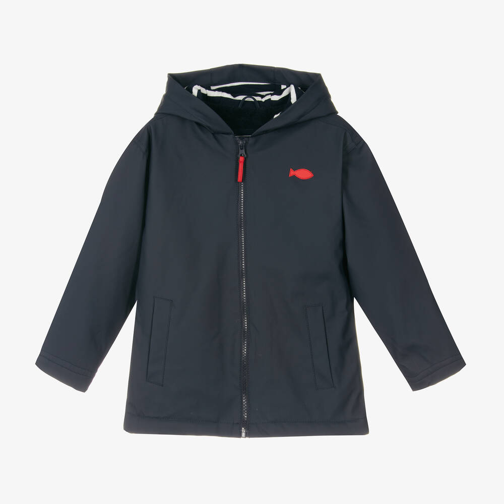 Week-end à la mer-Blue Hooded Raincoat | Childrensalon Outlet