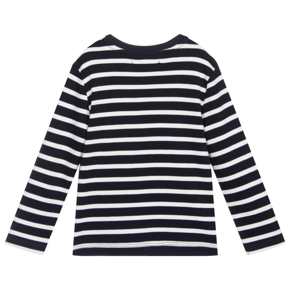 Week-end à la mer-Blue Stripe Teddy Bear Top | Childrensalon Outlet
