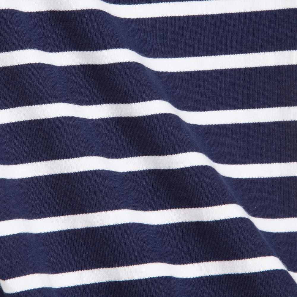 Week-end à la mer-Blue Striped Cotton T-Shirt | Childrensalon Outlet