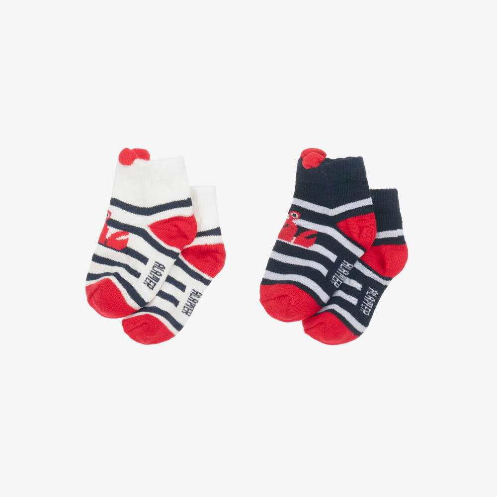 Week-end à la mer-جوارب صبيانية زرقاء مرحة بتصميم السلطعون - طقم مزدوج | Childrensalon Outlet