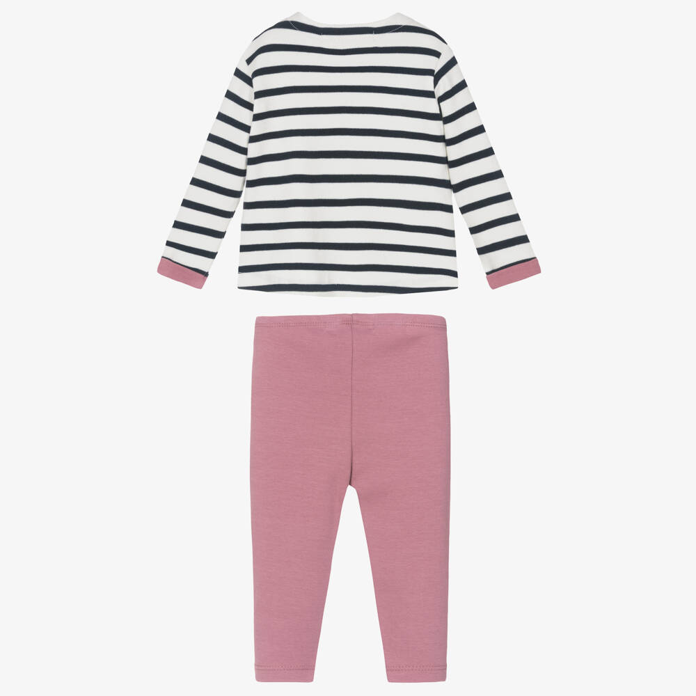 Week-end à la mer-Blue Striped Octopus Leggings Set | Childrensalon Outlet