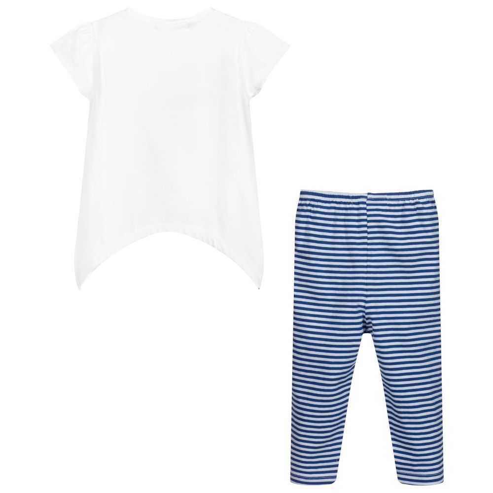 Week-end à la mer-Blue & White Leggings Set | Childrensalon Outlet