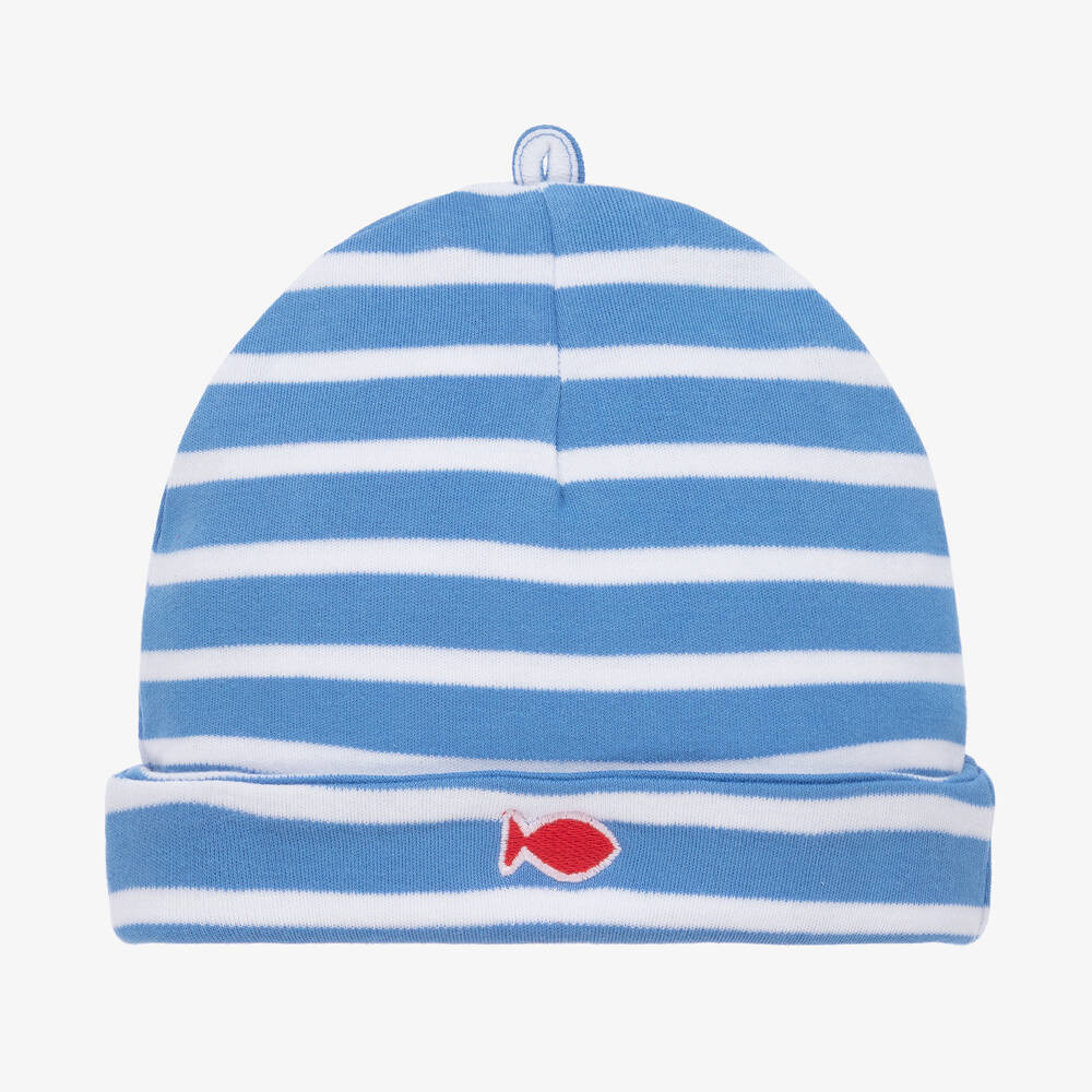 Week-end à la mer - Blue & White Stripe Cotton Hat | Childrensalon