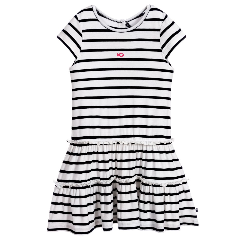 Week-end à la mer - Blue & White Striped Dress  | Childrensalon