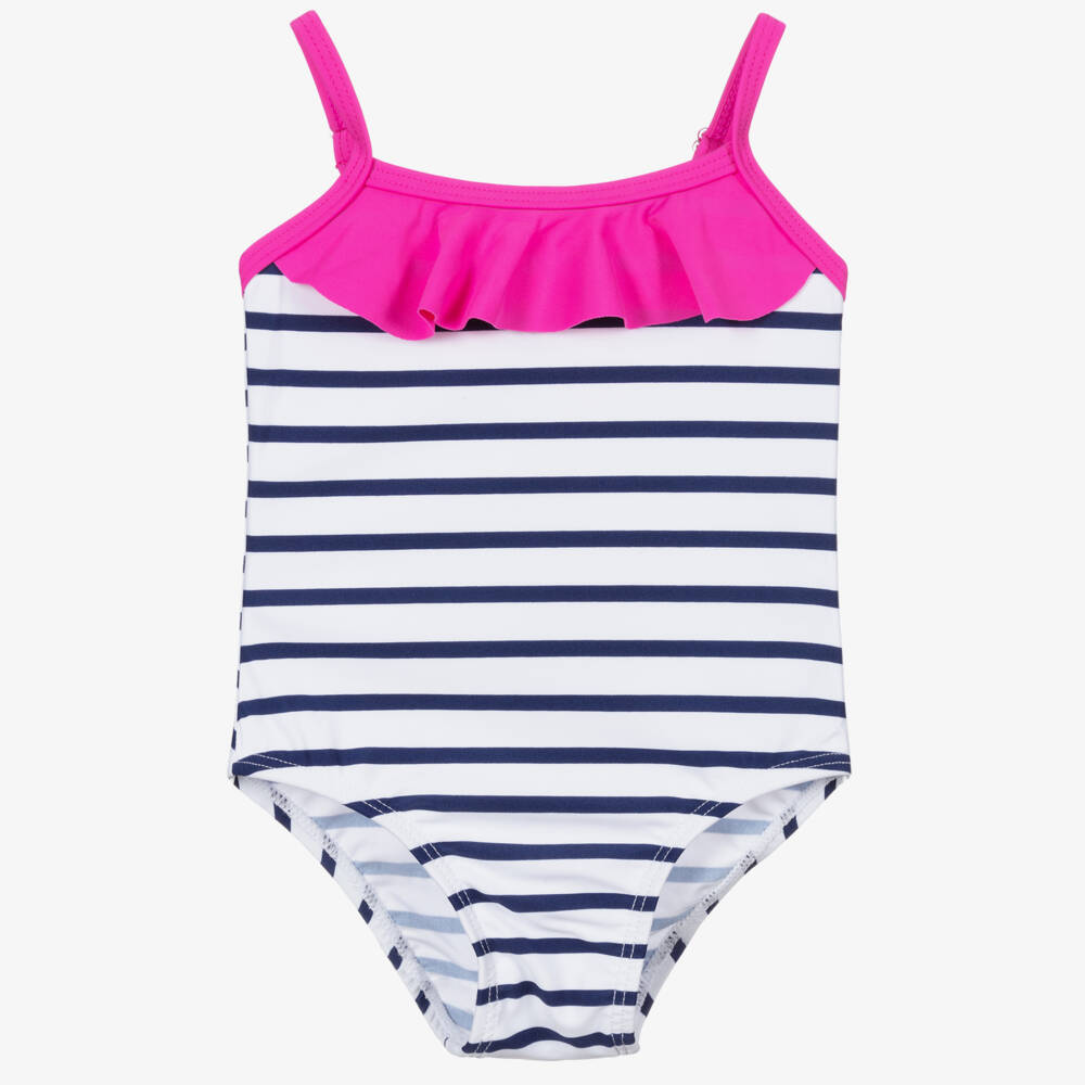 Week-end à la mer-مايو لون أبيض و كحلي للبنات | Childrensalon Outlet