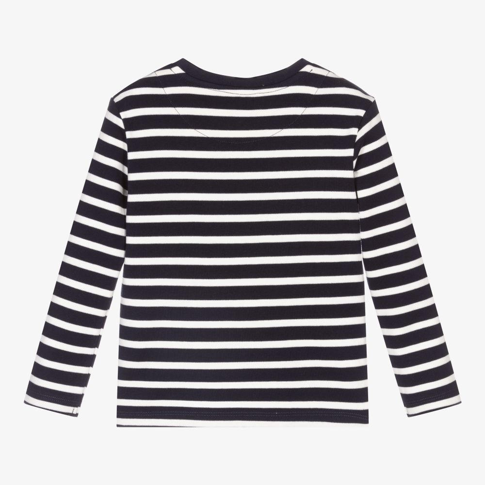 Week-end à la mer-توب قطن مقلم لون كحلي وعاجي للأولاد | Childrensalon Outlet