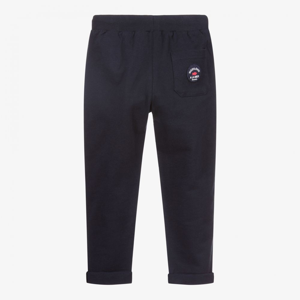 Week-end à la mer-Boys Blue Cotton Joggers | Childrensalon Outlet