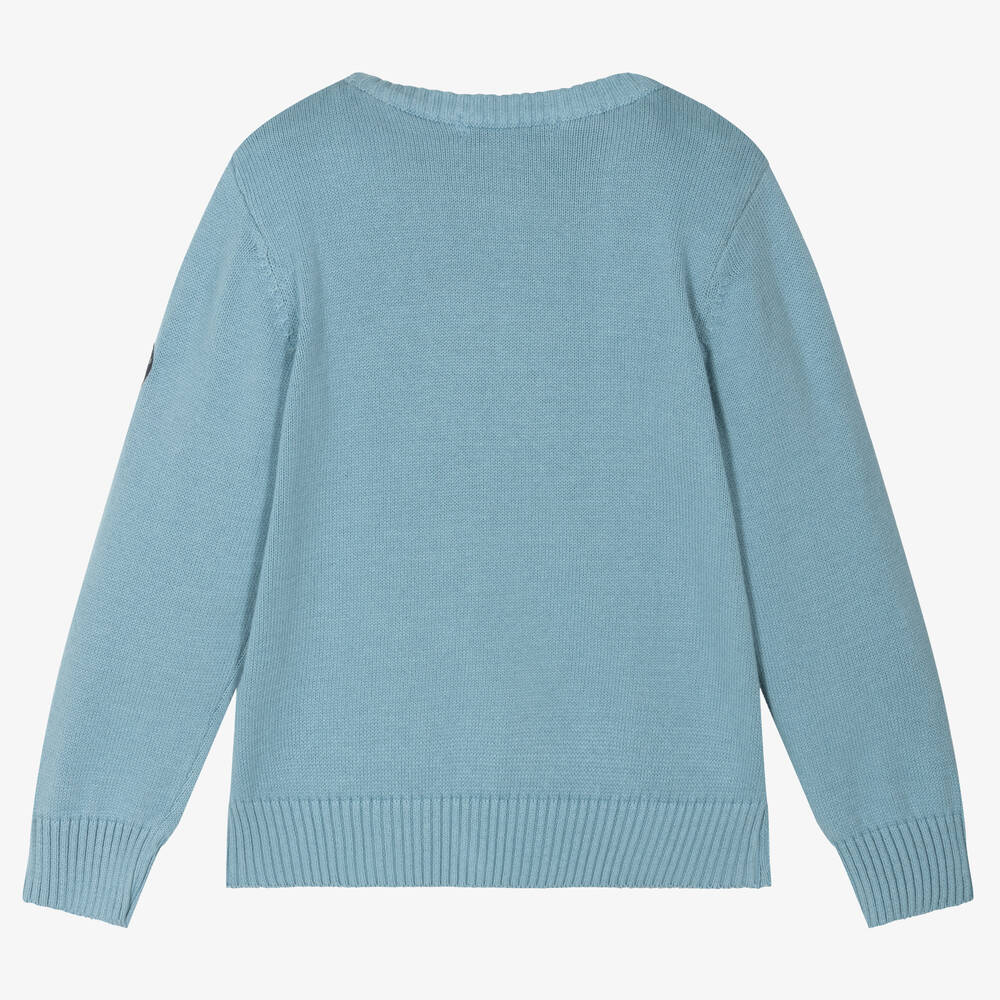 Week-end à la mer-بلوفر قطن محبوك لون أزرق للأولاد | Childrensalon Outlet