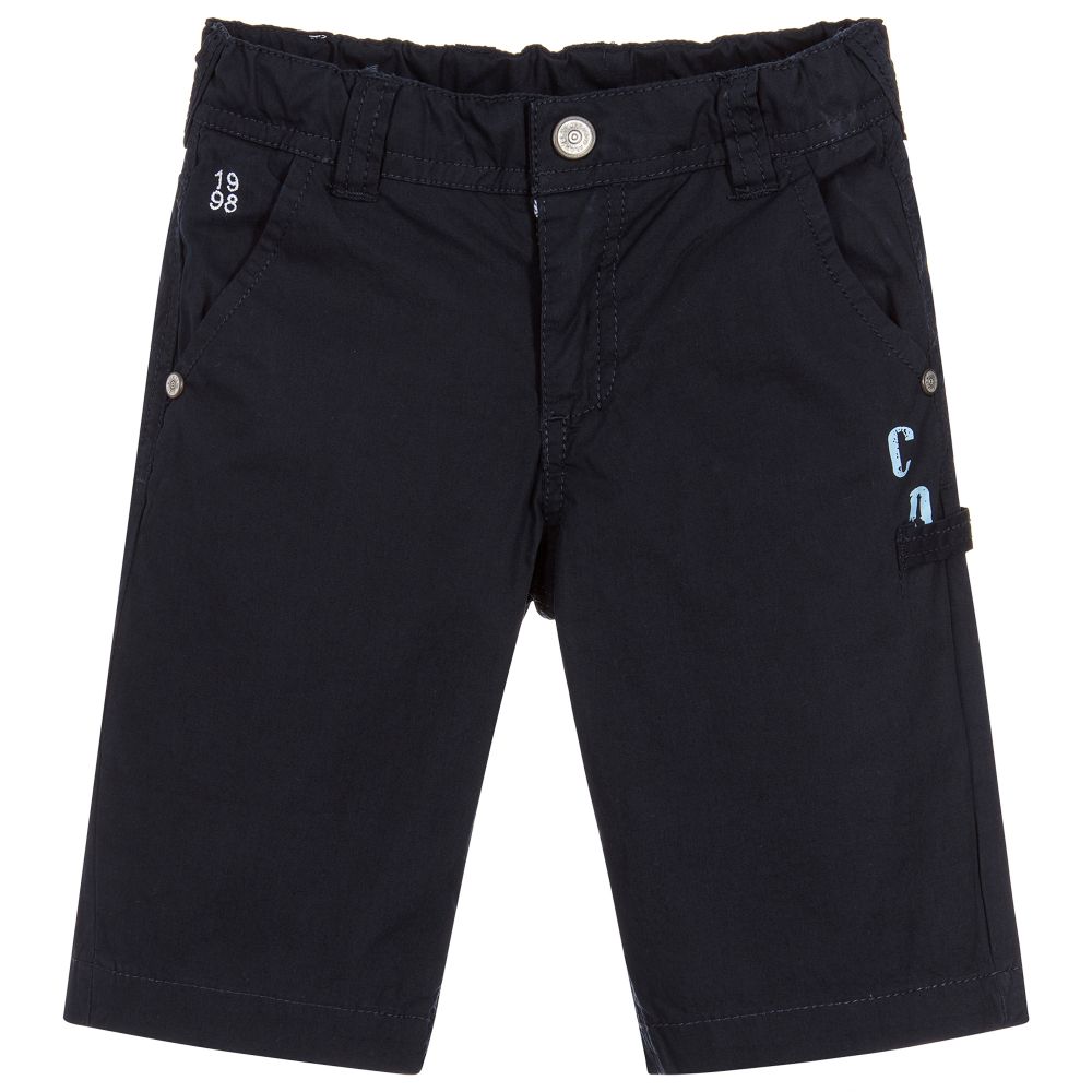 Week-end à la mer-Boys Blue Cotton Shorts | Childrensalon Outlet