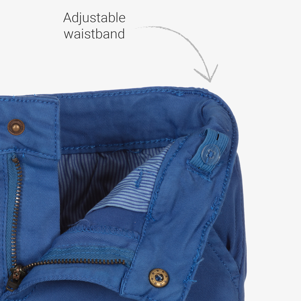 Week-end à la mer-Boys Blue Cotton Shorts | Childrensalon Outlet