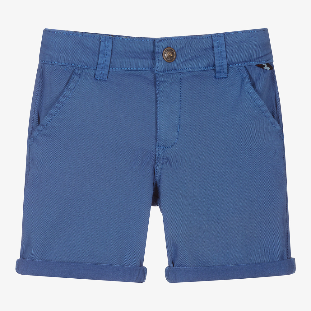 Week-end à la mer - Boys Blue Cotton Shorts | Childrensalon