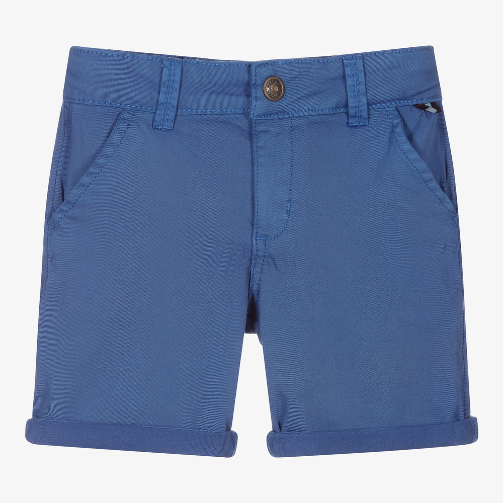 Week-end à la mer-Boys Blue Cotton Shorts | Childrensalon Outlet
