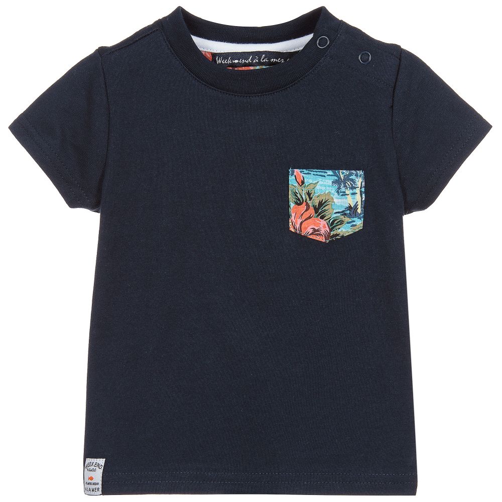 Week-end à la mer - Boys Blue Cotton T-Shirt | Childrensalon