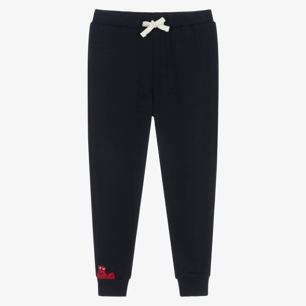 Week-end à la mer-Boys Blue Crab Embroidered Joggers | Childrensalon Outlet