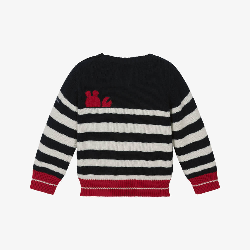 Week-end à la mer-Boys Blue & Ivory Breton Stripe Cotton Jumper | Childrensalon Outlet