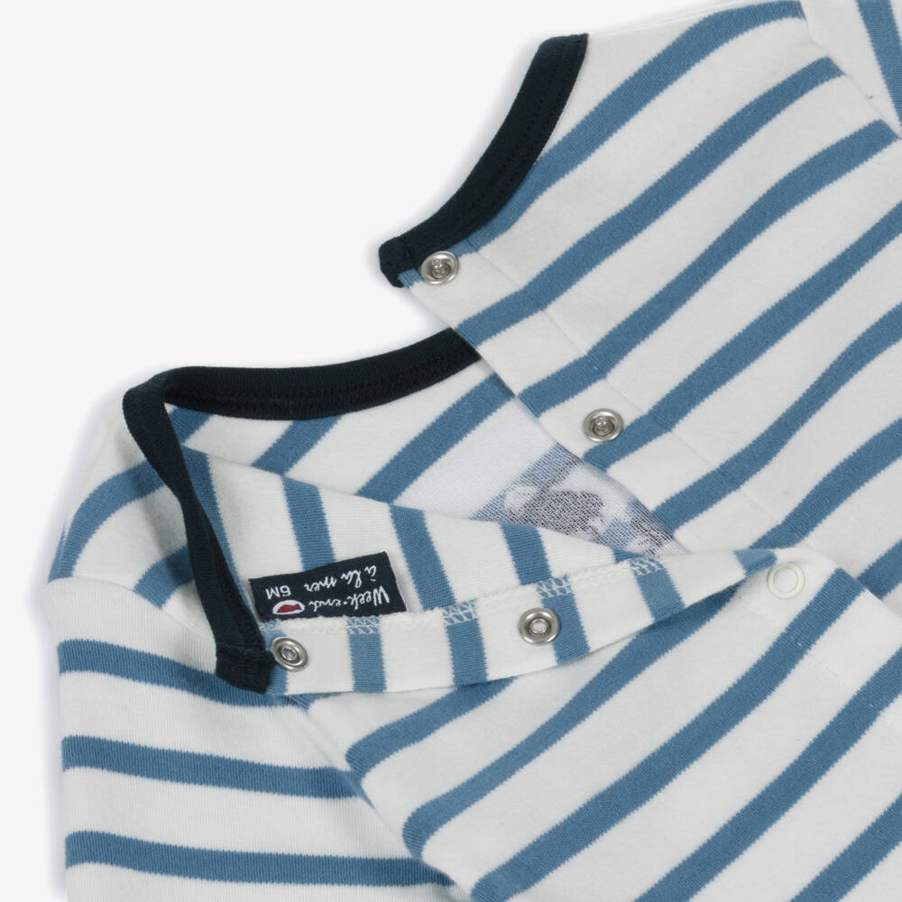 Week-end à la mer-Boys Blue Stripe Cotton Jersey Trouser Set | Childrensalon Outlet