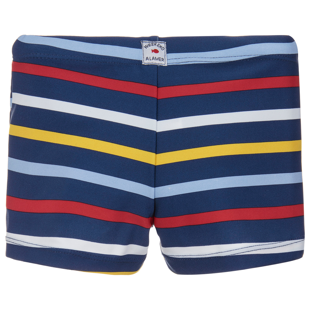 Week end a la mer Boys Blue Stripe Swim Shorts Childrensalon Outlet