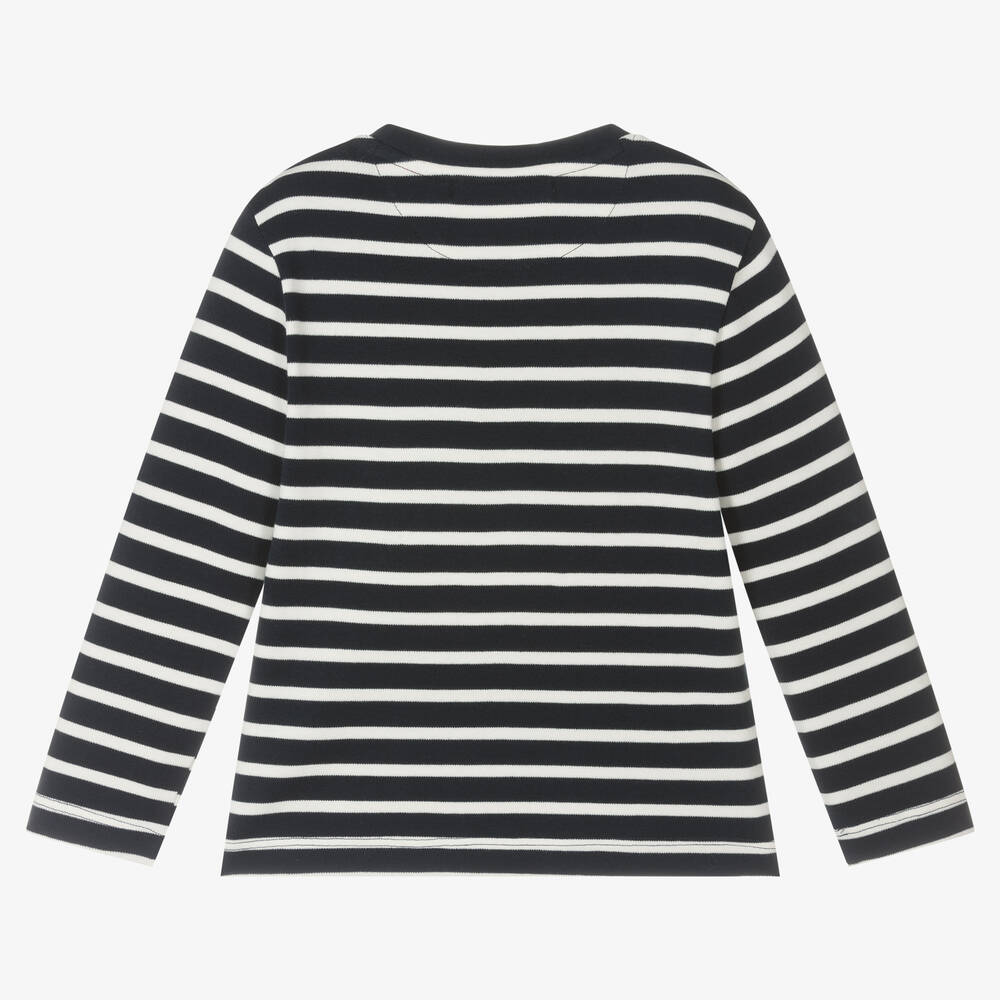 Week-end à la mer-توب قطن مقلّم لون كحلي وأبيض للأولاد | Childrensalon Outlet