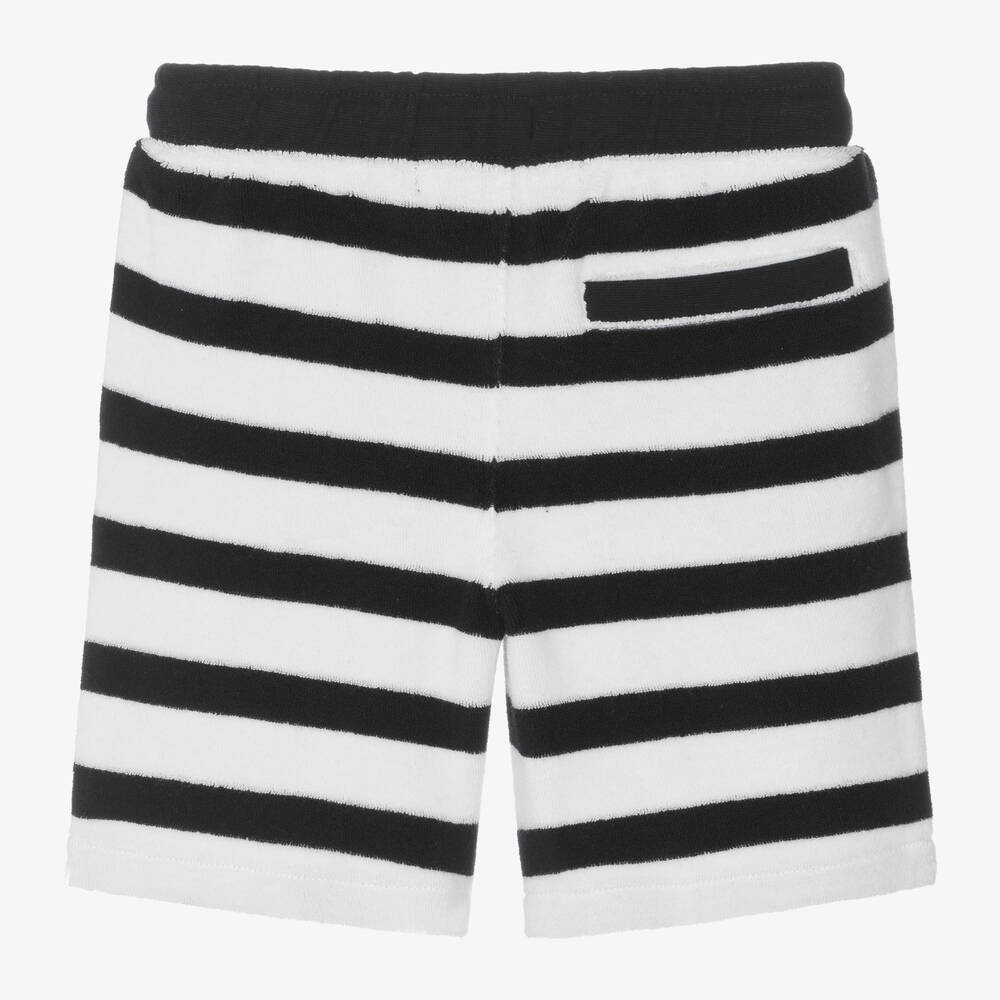 Week-end à la mer-Boys Blue & White Striped Cotton Shorts | Childrensalon Outlet