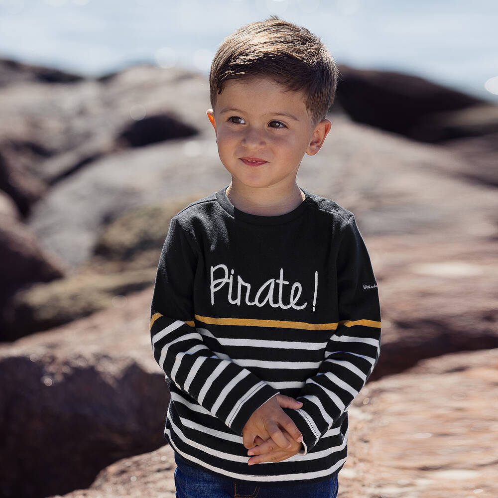 Week-end à la mer-Boys Breton Stripe Pirate Top | Childrensalon Outlet