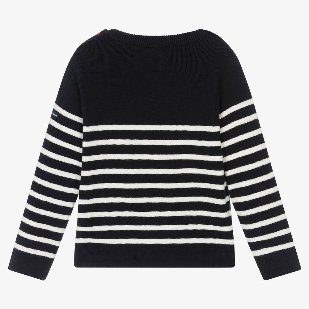 Week-end à la mer-كنزة قطن محبوك مقلم لون كحلي وعاجي للأولاد | Childrensalon Outlet