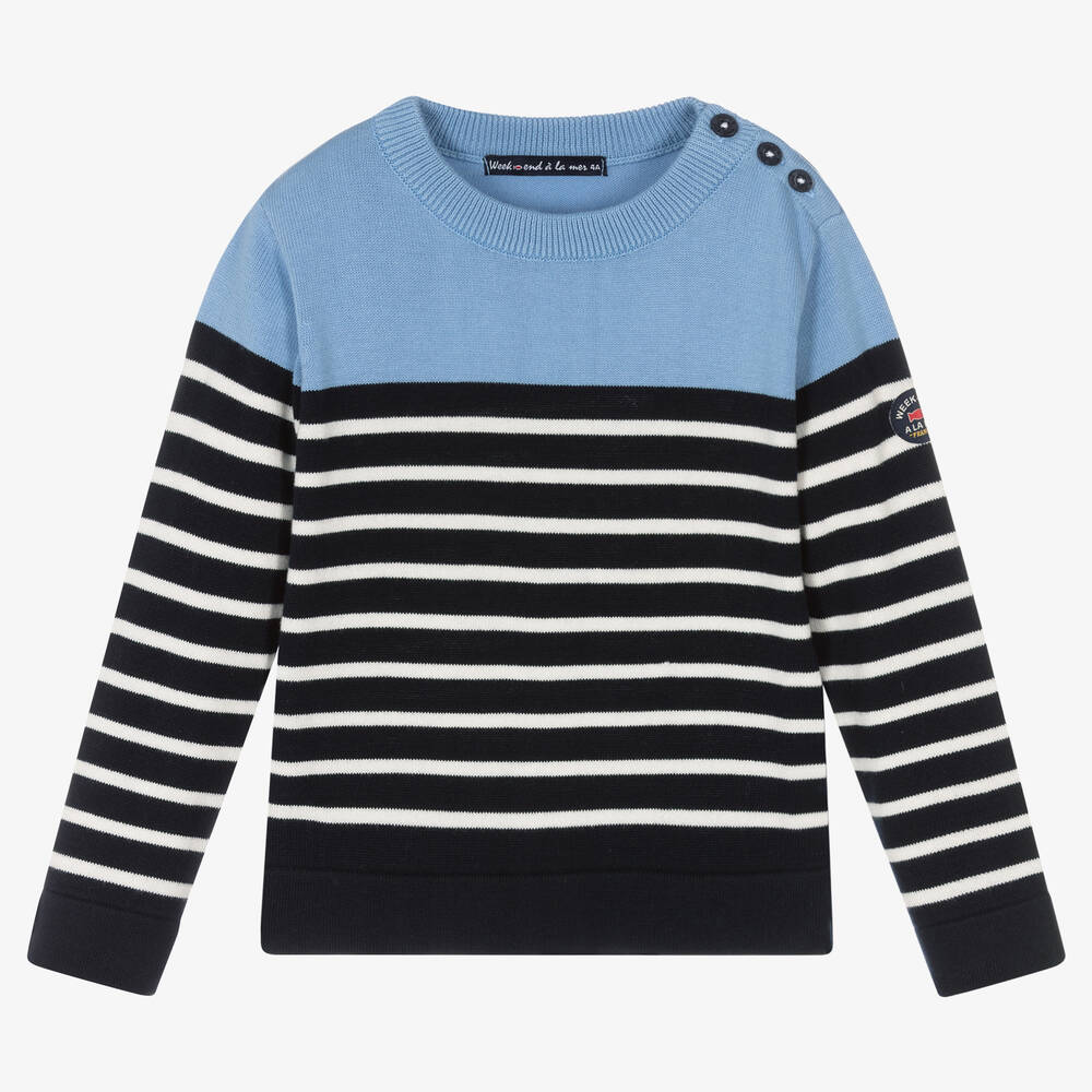 Week-end à la mer-Boys Breton Stripe Sweater | Childrensalon Outlet