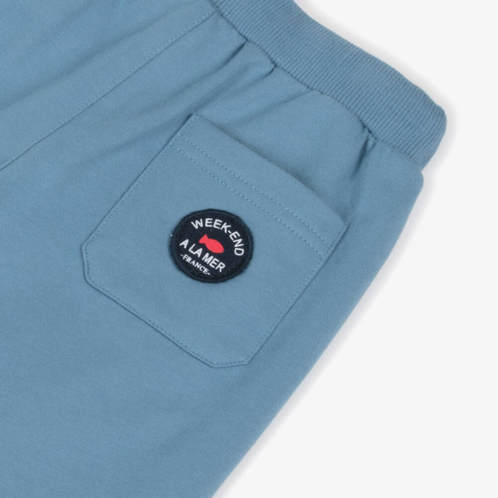 Week-end à la mer-Boys Cotton Blue Trousers | Childrensalon Outlet