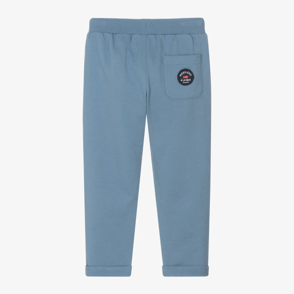 Week-end à la mer-Boys Cotton Blue Trousers | Childrensalon Outlet
