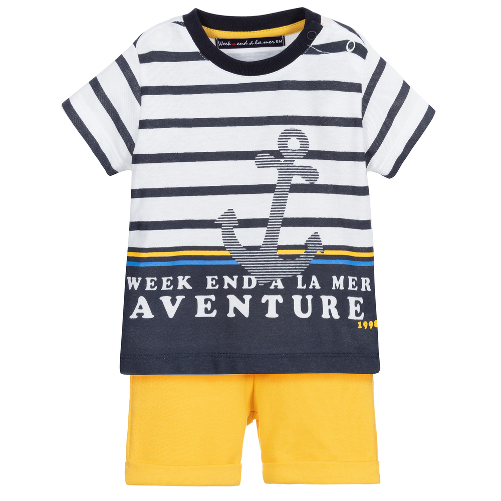 Week-end à la mer - Комплект с хлопковыми шортами для мальчиков | Childrensalon