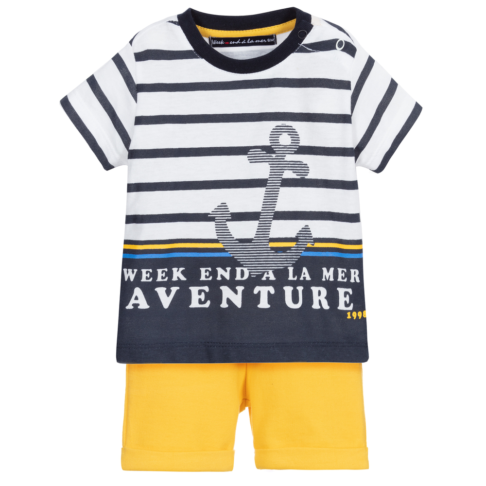 Week-end à la mer-Комплект с хлопковыми шортами для мальчиков | Childrensalon Outlet