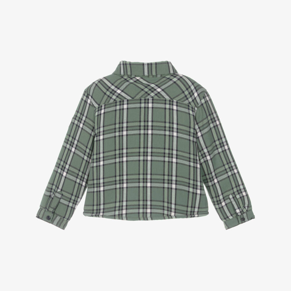Week-end à la mer-Рубашка-жакет в клетку зеленая для мальчиков | Childrensalon Outlet