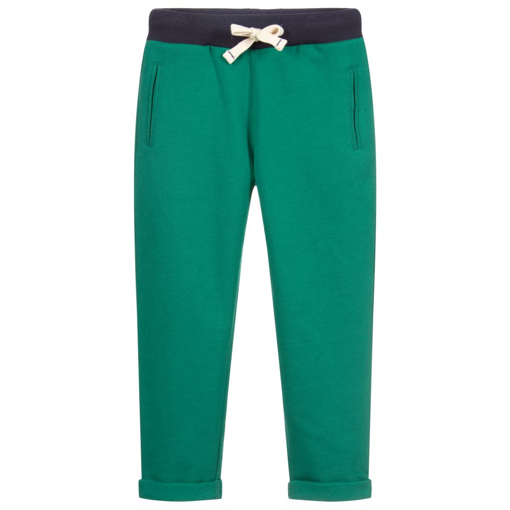 Week-end à la mer - Boys Green Cotton Joggers | Childrensalon