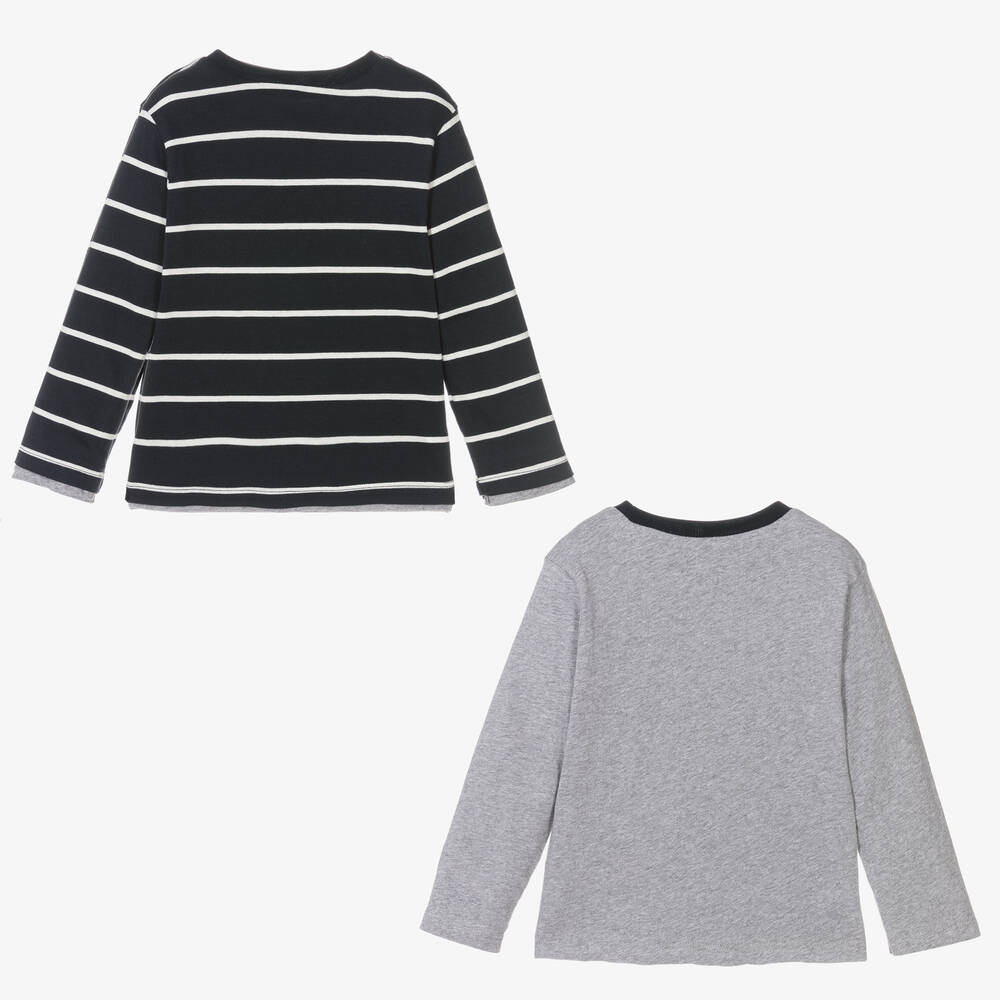 Week-end à la mer-Boys Grey Reversible Top | Childrensalon Outlet