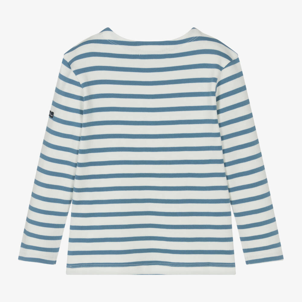 Week-end à la mer-Boys Ivory & Blue Striped Jersey Top | Childrensalon Outlet
