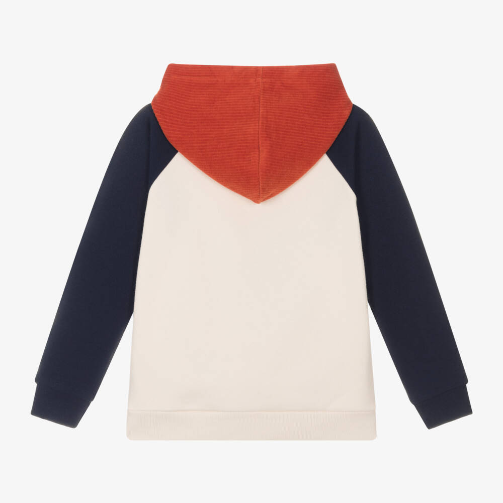 Week-end à la mer-توب هودي بطبعة طائرالبوفين قطن لون عاجي للأولاد | Childrensalon Outlet