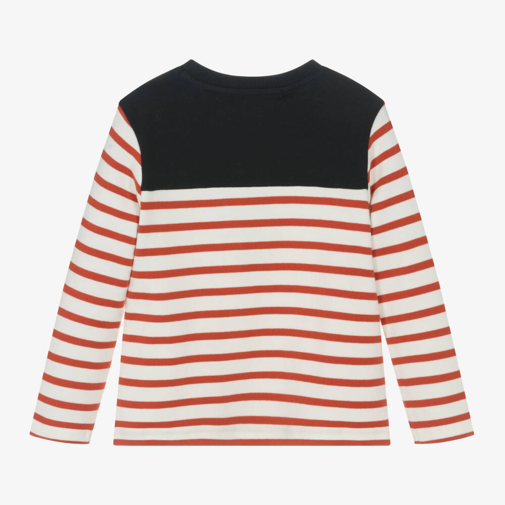 Week-end à la mer-Boys Ivory & Red Striped Jersey Top | Childrensalon Outlet