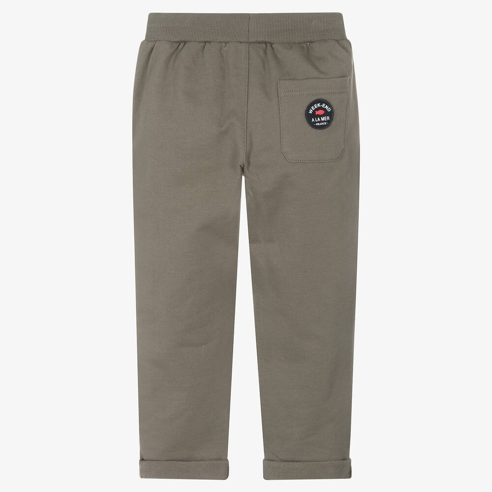 Week-end à la mer-جوغرز قطن جيرسي لون أخضر كاكي للأولاد | Childrensalon Outlet
