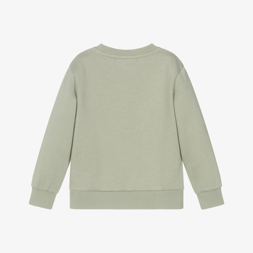 Week-end à la mer-Boys Light Khaki Green Lobster Sweatshirt | Childrensalon Outlet