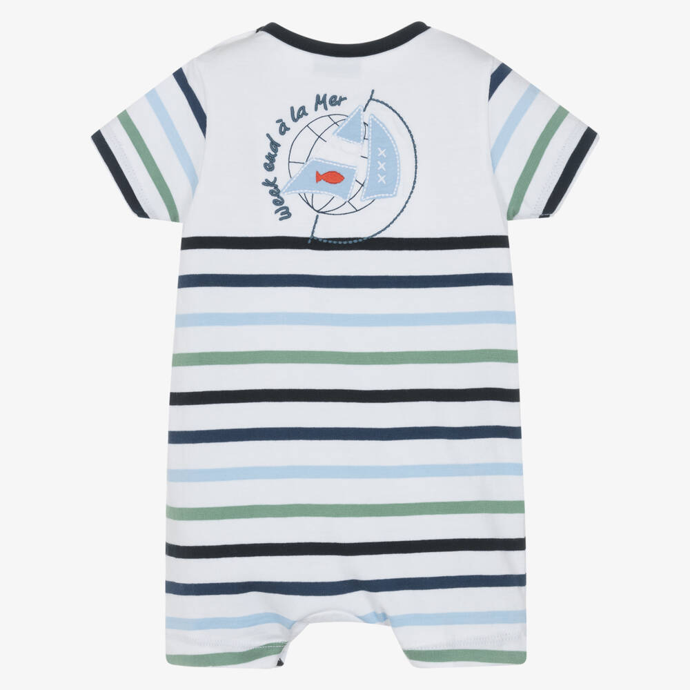 Week-end à la mer-Boys Nautical Cotton Stripe Shortie | Childrensalon Outlet